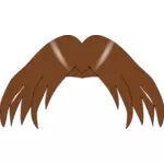 Vector graphics of brown manga hair element