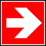 Vector imagine de ieşire direcţia drept semn etichetă