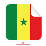 Сенегал флаг пилинг квадратный наклейка