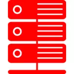 Illustrazione vettoriale rosso server virtuale