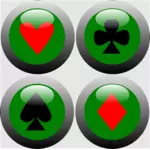 Vector de la imagen de botones web listo poker