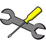 Schraubendreher und Schraubenschlüssel-Vektor-Symbol