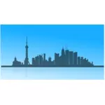 Shanghai panoramę miasta zarys grafika wektorowa
