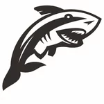 Grafică cu siluetă de rechin