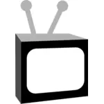 Vektorový obrázek černobílý vintage TV set