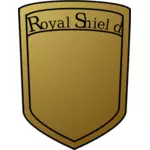 Gráficos del vector de escudo real en blanco en color dorado
