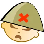 Illustration vectorielle du soldat avec casque