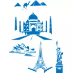 World landmarks vector pack