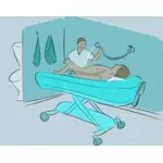 Sprchování pacienta vektorové ilustrace