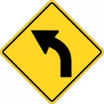 Viraj stânga trafic roadsign vector imagine