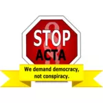 Seni klip vektor ACTA berhenti