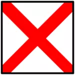 Rojo x bandera símbolo