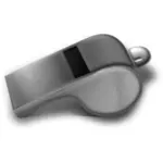 Metal whistle 3D vector drawing
