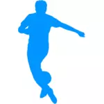 Football player silhouette blue color