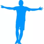 Jucător de fotbal albastru silueta imagine