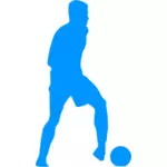 Fotbal player albastru silueta miniaturi