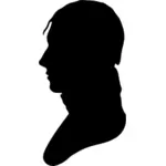 Silueta del busto de ilustración de vector de escultura cabeza de hombre