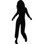 Gambar vektor siluet wanita menari