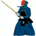 Kendo martial arts fighter vector illustration