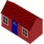 בתמונה וקטורית של הבית האדום שנוצר עם לבנים