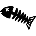 Silhouette Fisch Skelett Vektor Zeichnung