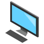 Desktop PC-ikonen med monitor vektorbild