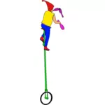 Vector dibujo de malabarista en monociclo