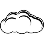 Vector clip art of black and white cloudy day sign