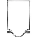 Vector illustration of shield shaped mirror frame