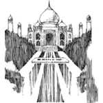 Taj Mahal dibujado por ilustración lápiz