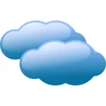 Illustrazione vettoriale del simbolo di colore di previsioni meteo per cielo nuvoloso
