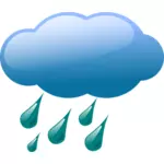 Vektorový obrázek předpověď počasí barva symbolu pro deštivé obloze