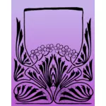 Enam bunga ungu frame vektor gambar