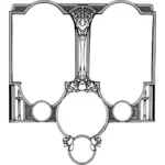 Vector graphics of six frame ornament
