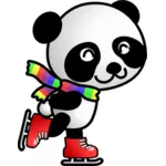 Grafika wektorowa Panda na łyżwy