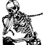 Människans skelett med kedja