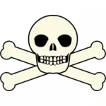 Pirates traditionnels drapeau crâne vectoriel une image clipart