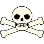 Traditional pirates flag skull vector clip art