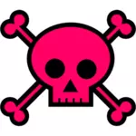 Pink skull death sign vector drawing