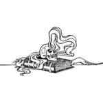 Skull and book vector image