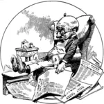 Sovende mann omgitt av aviser vector illustrasjon