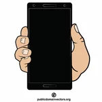 Smartphone negru într-o mână