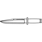 Hunter couteau noir et blanc contour image vectorielle