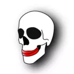 Ugly skull with red lips vector image