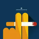 Cigarette entre les doigts vector illustration