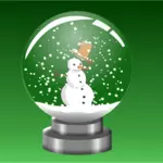 Sneeuwpop in kristallen bol vectorillustratie