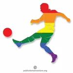 Fotbalista silueta LGBT barvy