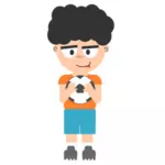 Vector imagine de un tip cu un fotbal bal