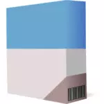 Mor ve mavi yazılım kutusunun barkod ile vektör küçük resim