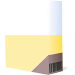 Disegno della scatola del software viola e giallo con codice a barre vettoriale